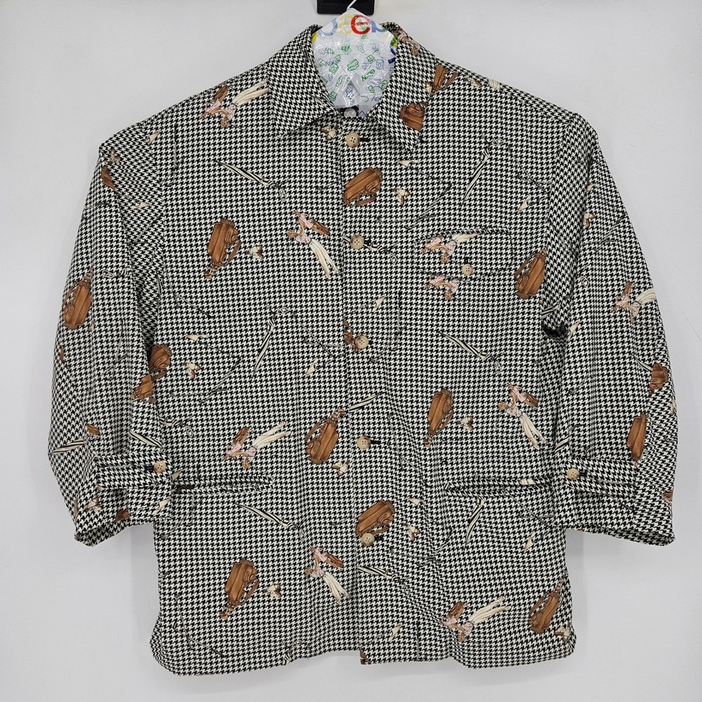 Vintage Ralph‎ Lauren Polo Sport Jacket Womens Large Houndstooth Golf Blazer